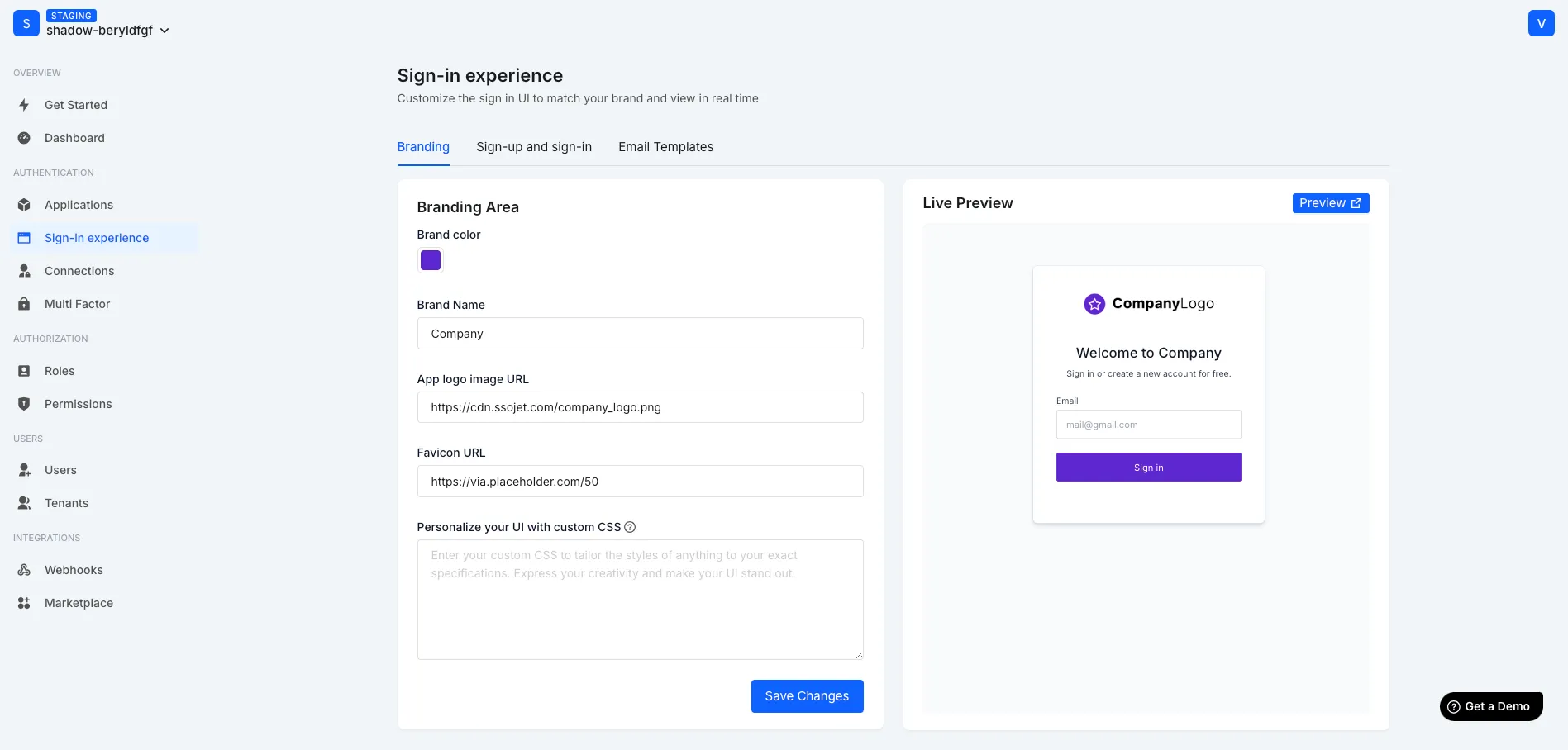 SSOJet Sign-in Experience